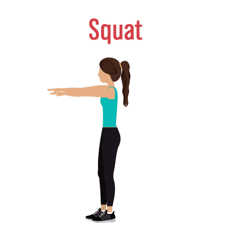 Squat Bodyweight Workout - Vector Gif Image