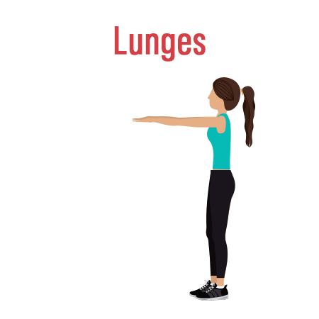 Lunges Bodyweight Workout - Vector Gif Image